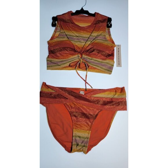 Robin Piccone Women's Greta Top Brallete Bikini Swim Bottom Mid Rise Medium NEW - Picture 1 of 8